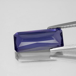 Iolita azul natural 2,21ct, corte esmeralda, VS-SI