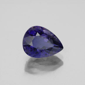Iolita azul natural 2,32ct, formato de pêra, VS-SI