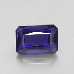 Iolita azul natural 7,71ct, corte esmeralda, VS-SI