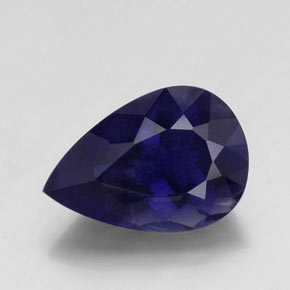 Iolita azul natural 8,98ct, formato de pêra, VS-SI