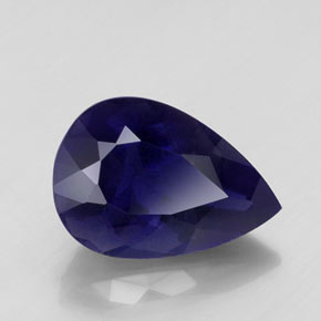 Iolita azul natural 8,98ct, formato de pêra, VS-SI