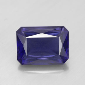 Iolita azul natural 5,19ct, corte esmeralda, VS-SI
