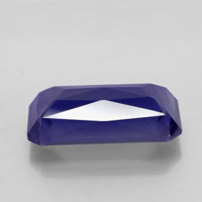 Iolita azul violeta natural 5,74ct, corte esmeralda, VS