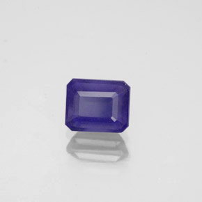 Iolita azul natural 0,80ct, corte esmeralda, VS