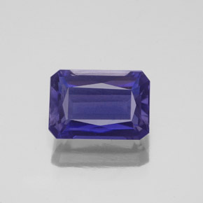 Iolita azul natural 1,33ct, corte esmeralda, VS-SI