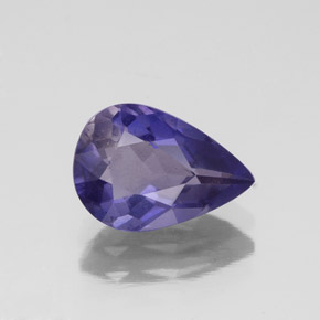 Iolita azul natural 1,35ct, formato de pêra, VS-SI