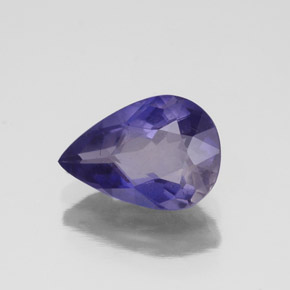 Iolita azul natural 1,35ct, formato de pêra, VS-SI