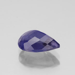 Iolita azul natural 1,35ct, formato de pêra, VS-SI
