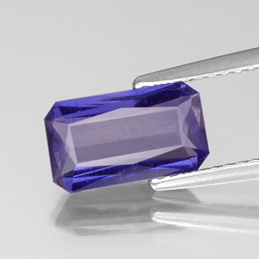 Iolita azul natural 1,49ct, corte esmeralda, VS-SI