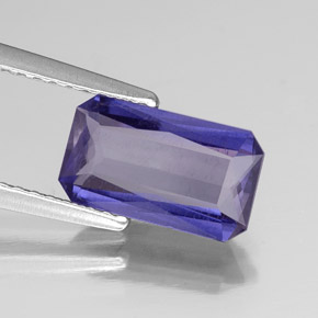 Iolita azul natural 1,49ct, corte esmeralda, VS-SI