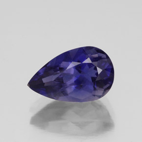 Iolita azul natural 1,57ct, formato de pêra, VS-SI