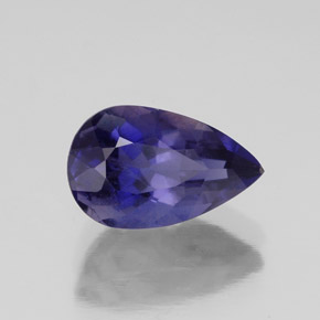 Iolita azul natural 1,57ct, formato de pêra, VS-SI