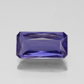 Iolita azul natural 1,20ct, corte esmeralda, VS