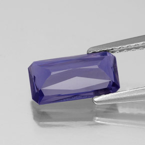 Iolita azul natural 1,20ct, corte esmeralda, VS
