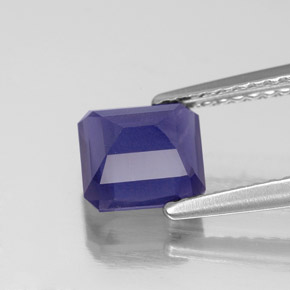 Iolita azul natural 1,18ct, corte esmeralda, VS