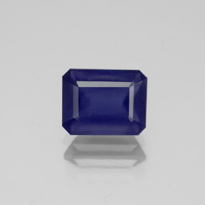 Iolita azul natural 1,43ct, corte esmeralda, VS