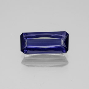 Iolita azul natural 1,24ct, corte esmeralda, VS