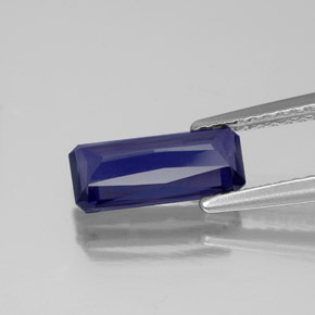 Iolita azul natural 1,24ct, corte esmeralda, VS