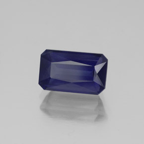 Iolita azul natural 1,51ct, corte esmeralda, VS-SI