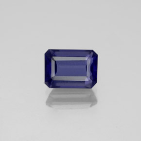 Iolita azul natural 1,02ct, corte esmeralda, VS