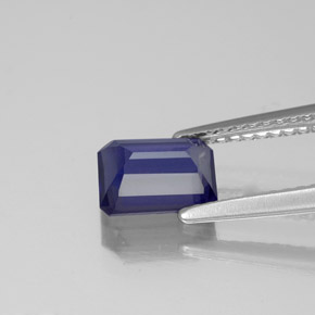 Iolita azul natural 1,02ct, corte esmeralda, VS