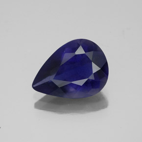Iolita azul natural 1,85ct, formato de pêra, VS