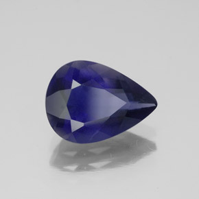 Iolita azul natural 1,85ct, formato de pêra, VS