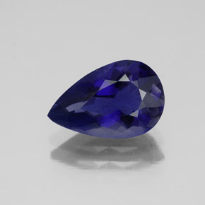 Iolita azul natural 1,78ct, formato de pêra, VS-SI