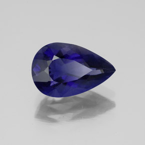 Iolita azul natural 1,78ct, formato de pêra, VS-SI