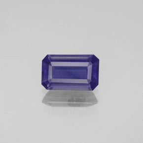 Iolita azul natural 0,83ct, corte esmeralda, VS
