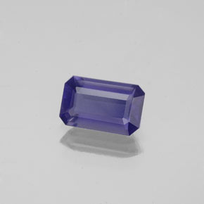 Iolita azul natural 0,83ct, corte esmeralda, VS