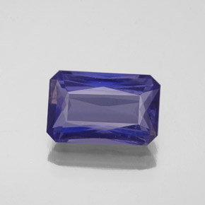 Iolita azul natural 1,92ct, corte esmeralda, VS