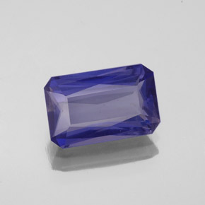 Iolita azul natural 1,92ct, corte esmeralda, VS