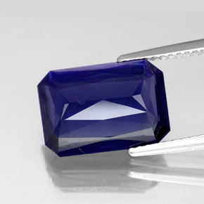 Iolita Violeta Azul Natural 4.84ct, Corte Esmeralda, VS-SI