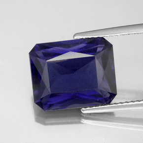 Iolita Violeta Azul Natural 5.55ct, Corte Esmeralda, VS-SI