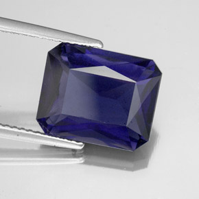 Iolita Violeta Azul Natural 5.55ct, Corte Esmeralda, VS-SI