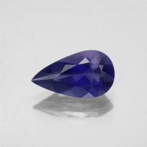 Iolita azul natural 2,27ct, formato de pêra, VS