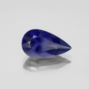 Iolita azul natural 2,27ct, formato de pêra, VS