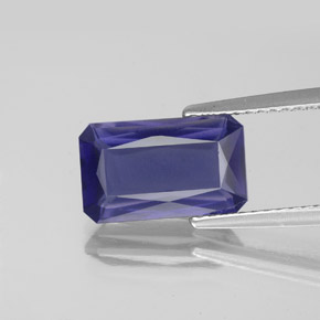 Iolita azul natural 2,62ct, corte esmeralda, VS-SI