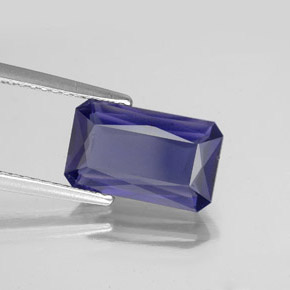 Iolita azul natural 2,62ct, corte esmeralda, VS-SI