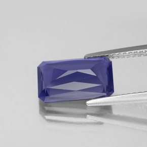 Iolita azul natural 2,62ct, corte esmeralda, VS-SI