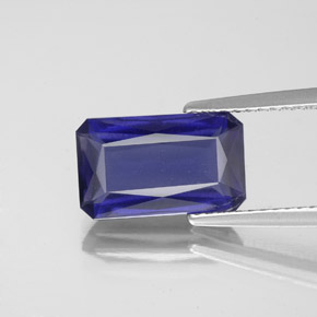 Iolita azul natural 2,80ct, corte esmeralda, VS