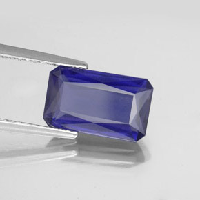 Iolita azul natural 2,80ct, corte esmeralda, VS