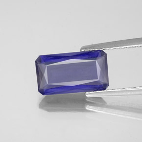 Iolita azul natural 2,10ct, corte esmeralda, VS
