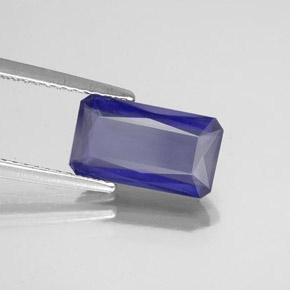 Iolita azul natural 2,10ct, corte esmeralda, VS