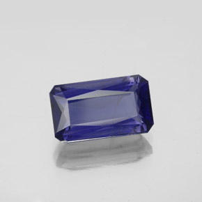 Iolita azul natural 2,65ct, corte esmeralda, SI