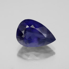 Iolita azul natural 2,98ct, formato de pêra, VS