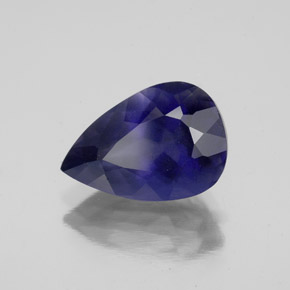 Iolita azul natural 2,98ct, formato de pêra, VS