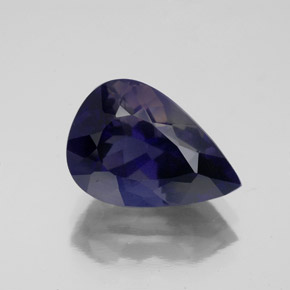 Iolita azul natural 3,88ct, formato de pêra, VS