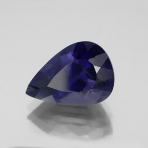 Iolita azul natural 3,88ct, formato de pêra, VS